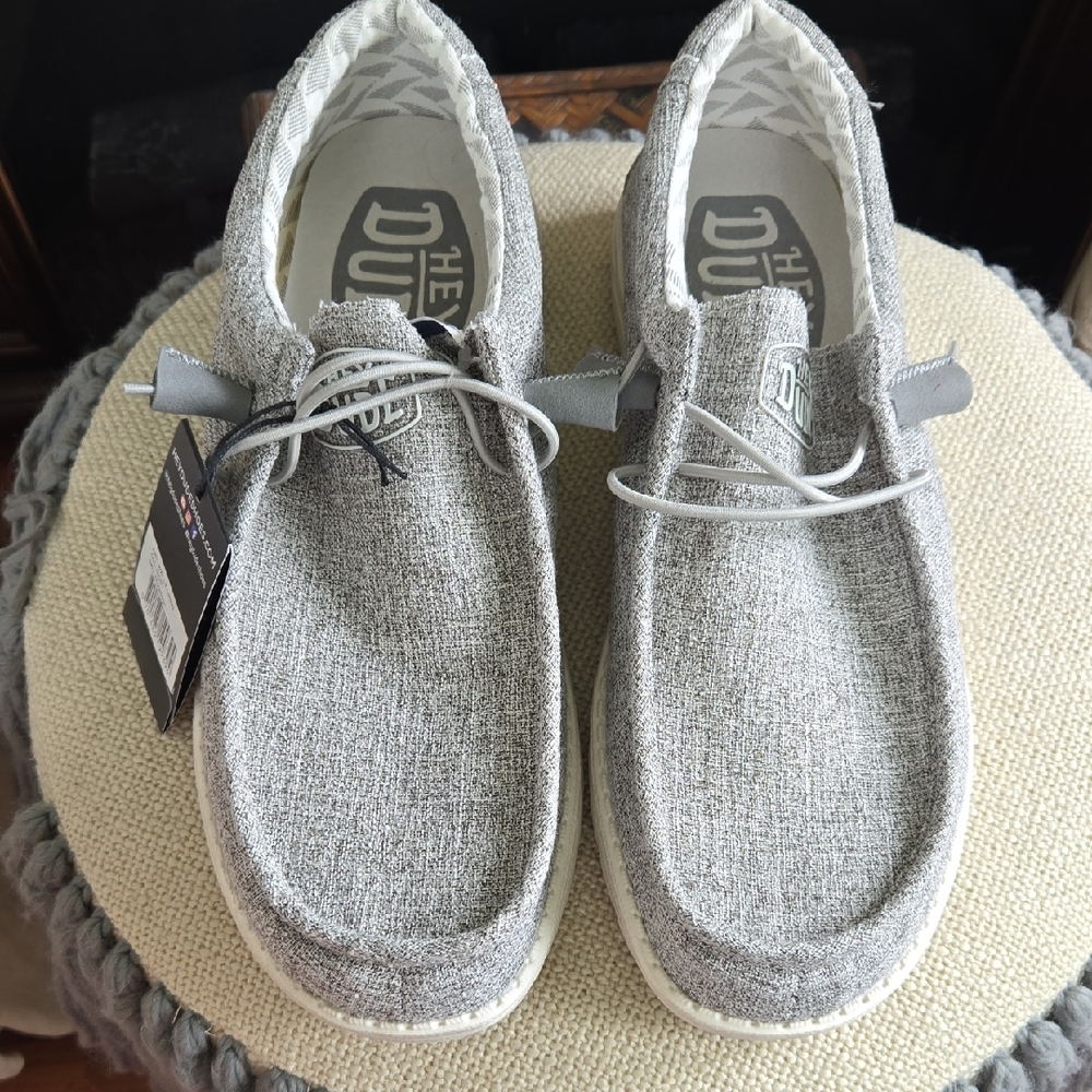 Hey Dude Gray Loafers Slip-Ons Casual Comfort